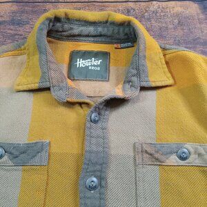 Howler Bros. Long Sleeve Flannel Button Up Shirt Men's Small Orange Plaid